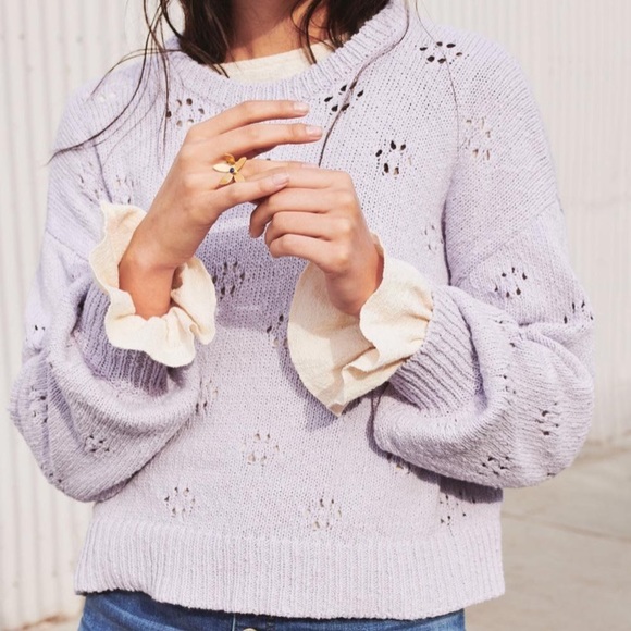 Madewell Sweaters - Madewell Floral Pointelle Pullover Sweater